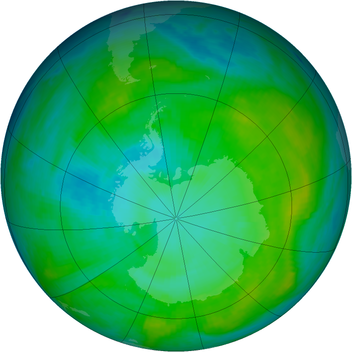 Antarctic ozone map for 26 January 1983